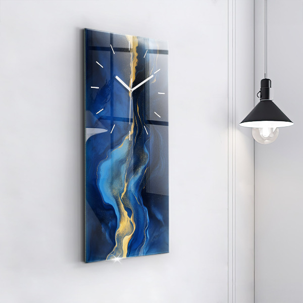 Vertical wall clock Blue marble