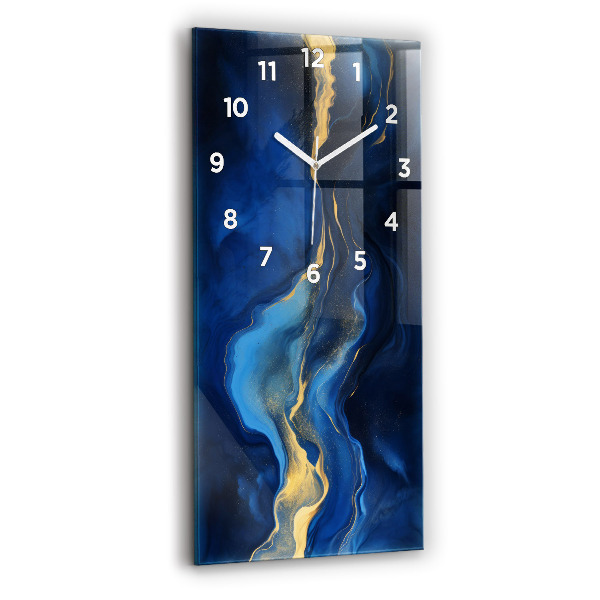 Vertical wall clock Blue marble
