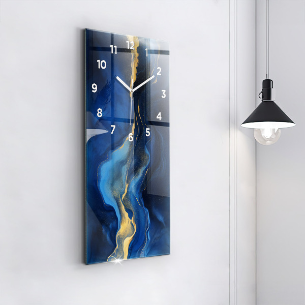 Vertical wall clock Blue marble