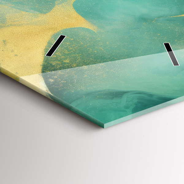 Vertical wall clock Green marble