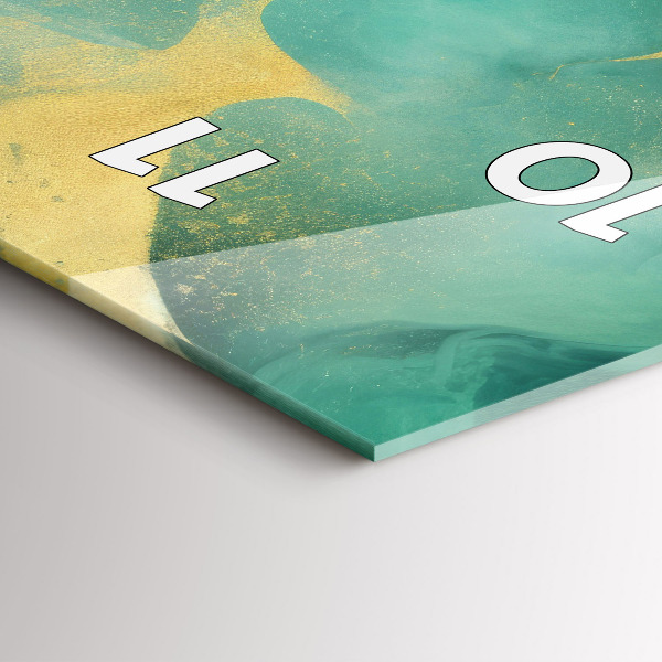 Vertical wall clock Green marble