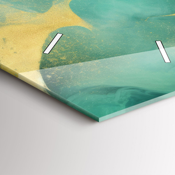 Vertical wall clock Green marble