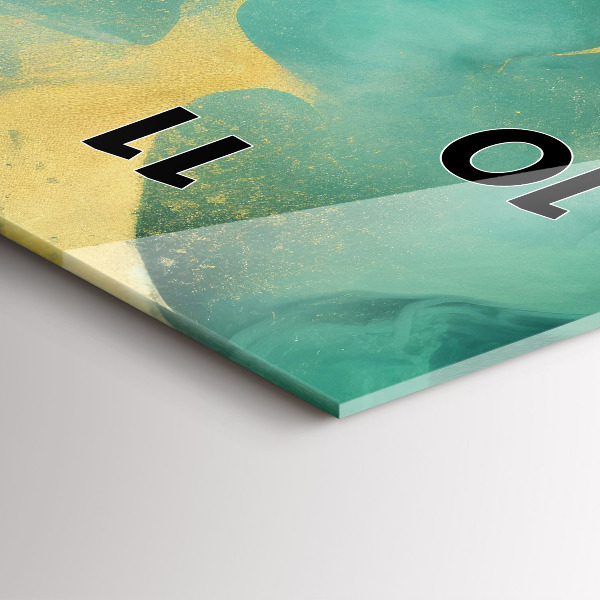 Vertical wall clock Green marble