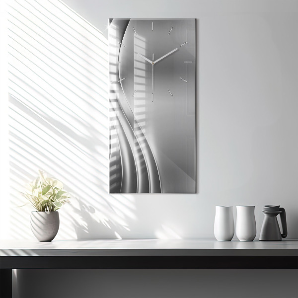 Vertical wall clock Silver abstraction