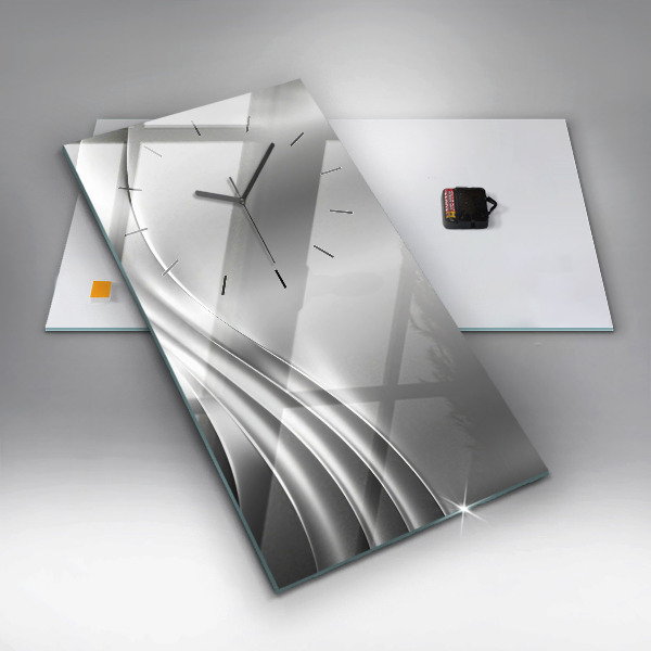 Vertical wall clock Silver abstraction