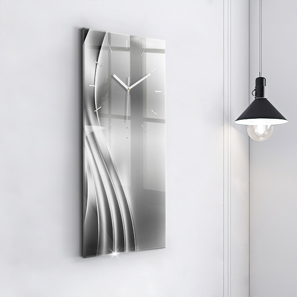 Vertical wall clock Silver abstraction