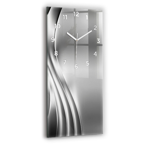 Vertical wall clock Silver abstraction
