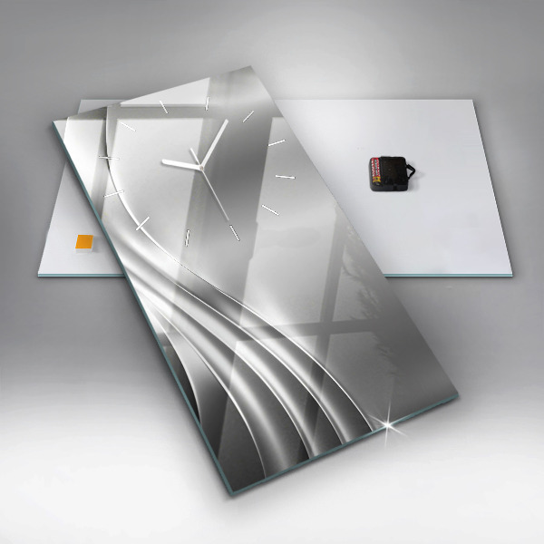 Vertical wall clock Silver abstraction
