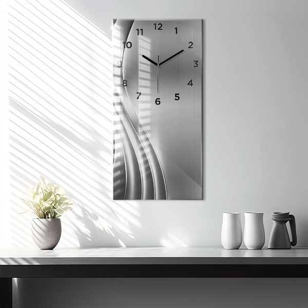 Vertical wall clock Silver abstraction