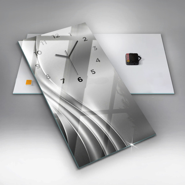 Vertical wall clock Silver abstraction