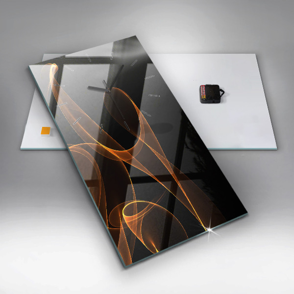 Vertical wall clock Orange lines