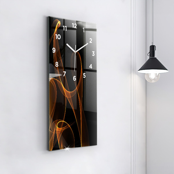 Vertical wall clock Orange lines