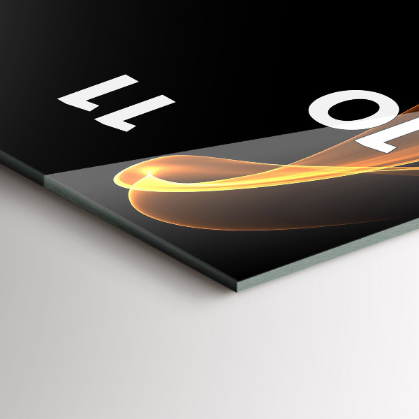 Vertical wall clock Orange lines