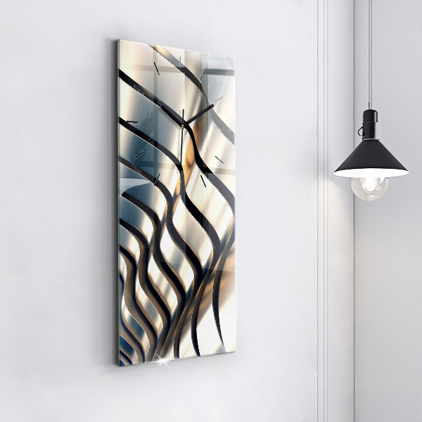 Vertical wall clock Silver pattern