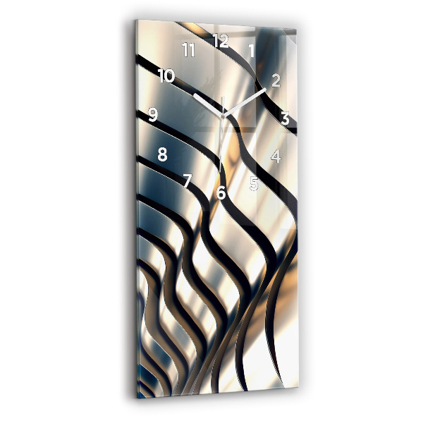 Vertical wall clock Silver pattern