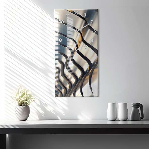 Vertical wall clock Silver pattern