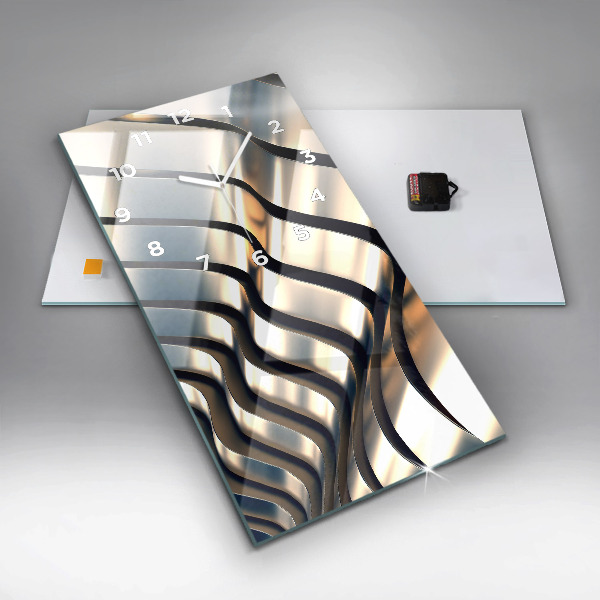 Vertical wall clock Silver pattern