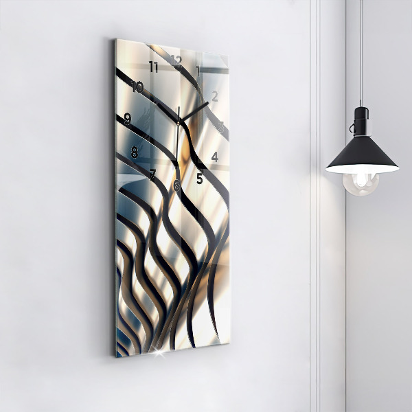 Vertical wall clock Silver pattern
