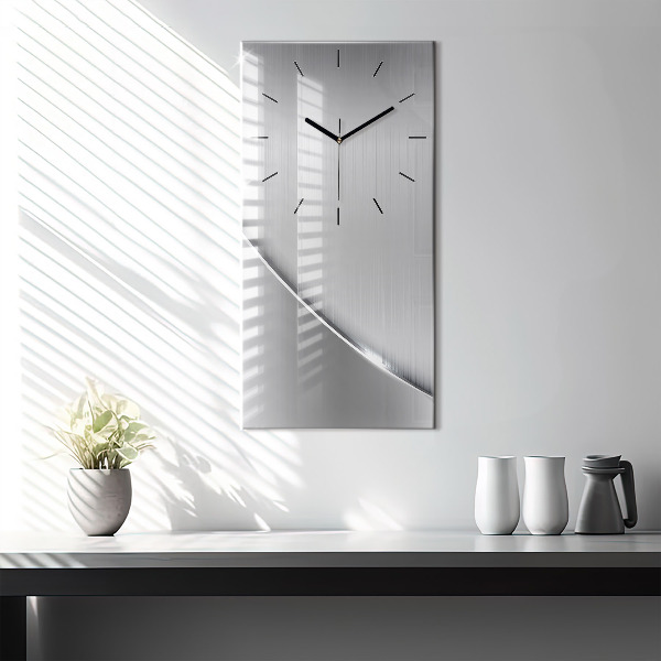 Vertical wall clock Silver pattern