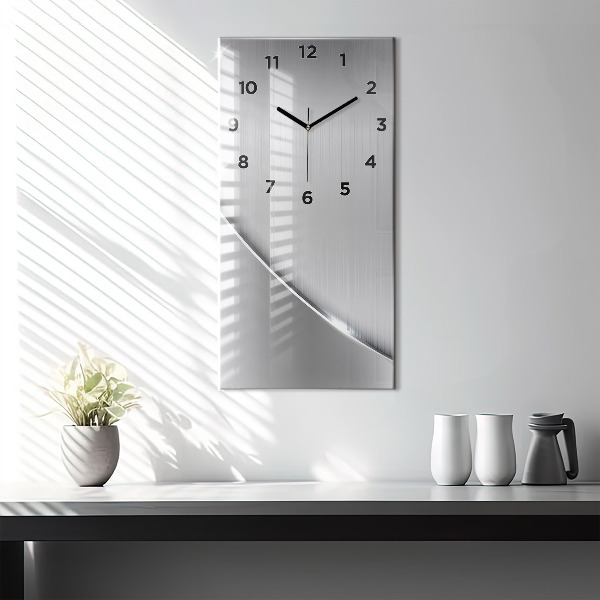 Vertical wall clock Silver pattern
