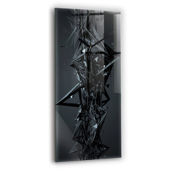 Vertical wall clock Black abstraction