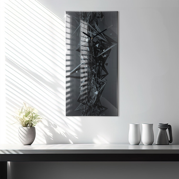 Vertical wall clock Black abstraction