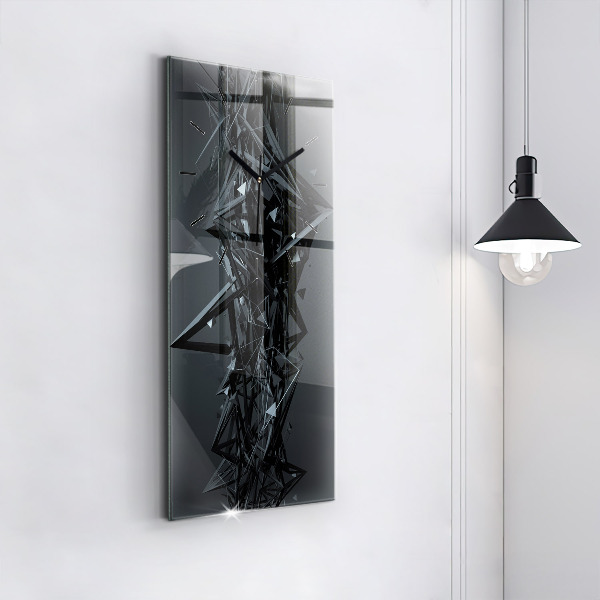 Vertical wall clock Black abstraction