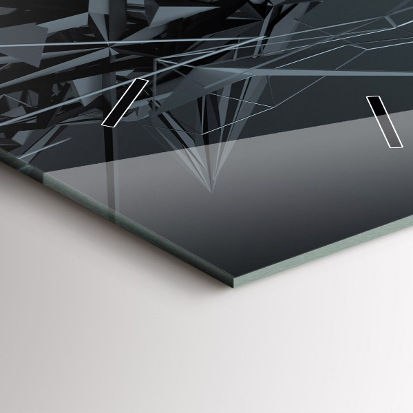 Vertical wall clock Black abstraction