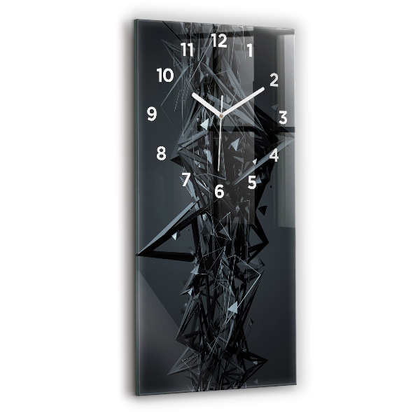 Vertical wall clock Black abstraction