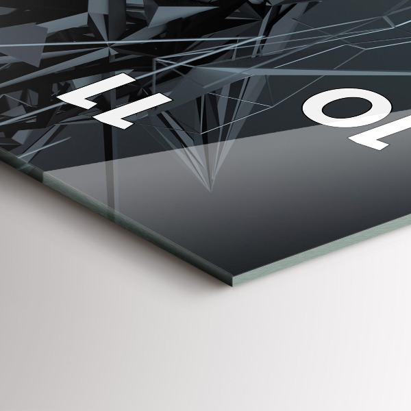 Vertical wall clock Black abstraction