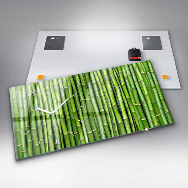 Horizontal wall clock Asian Bamboo