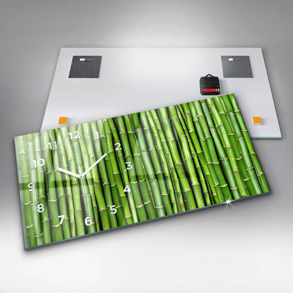 Horizontal wall clock Asian Bamboo