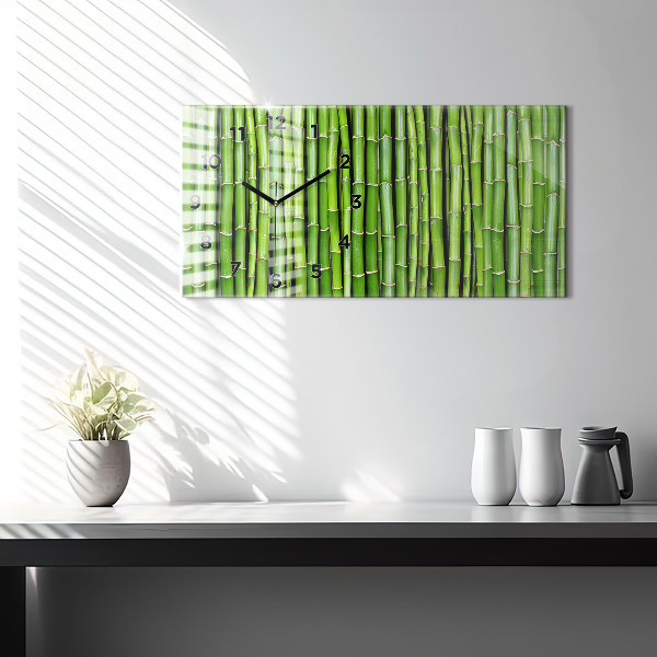Horizontal wall clock Asian Bamboo