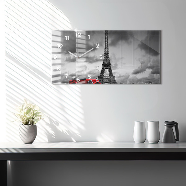 Horizontal wall clock Effel Tower Paris