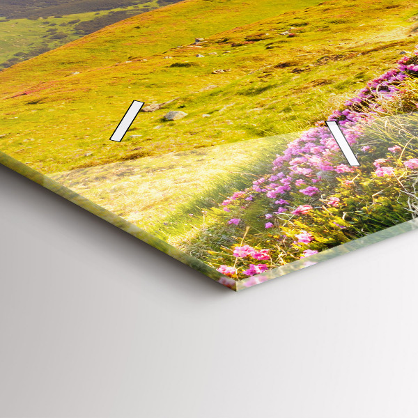 Horizontal wall clock Mountain landscape