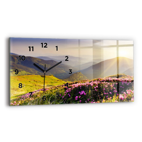 Horizontal wall clock Mountain landscape