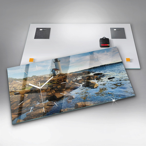 Horizontal wall clock Annisquam Lighthouse