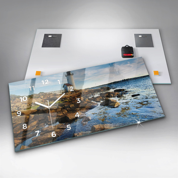 Horizontal wall clock Annisquam Lighthouse