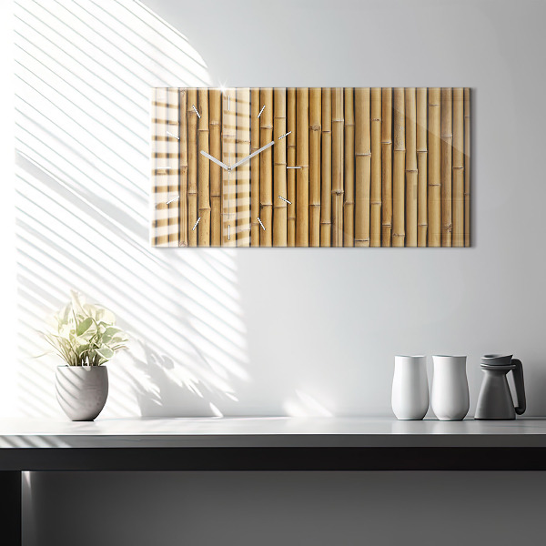 Horizontal wall clock Bamboo sticks