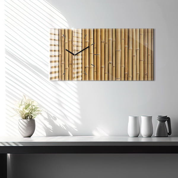 Horizontal wall clock Bamboo sticks