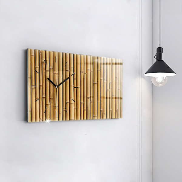 Horizontal wall clock Bamboo sticks