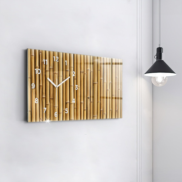 Horizontal wall clock Bamboo sticks