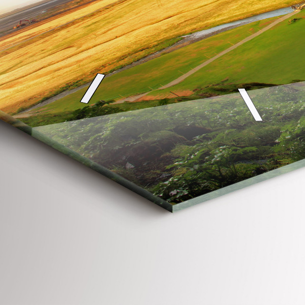 Horizontal wall clock Waterfall in Iceland