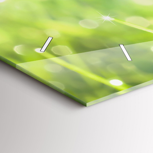Horizontal wall clock Green grass