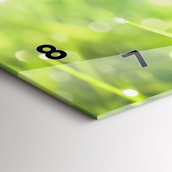 Horizontal wall clock Green grass