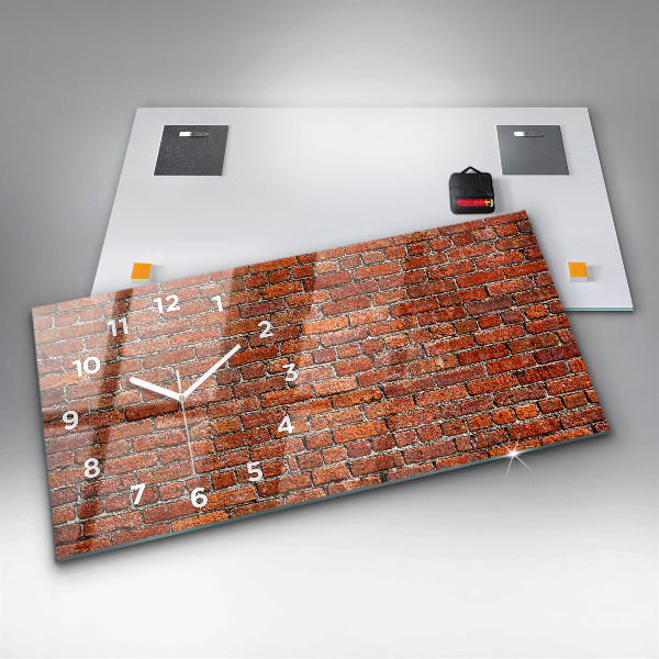 Horizontal wall clock Old brick wall