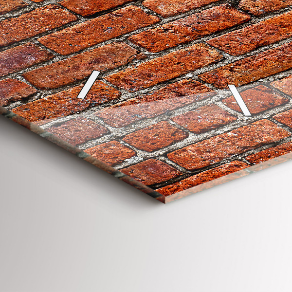 Horizontal wall clock Old brick wall