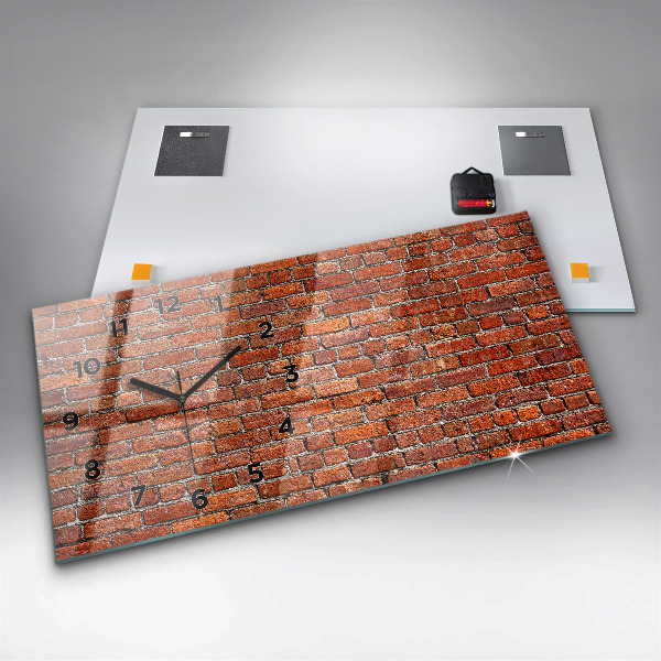 Horizontal wall clock Old brick wall