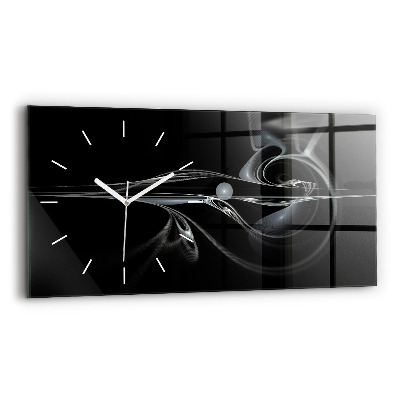 Horizontal wall clock Abstract smoke