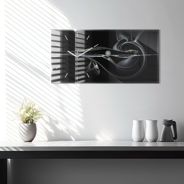 Horizontal wall clock Abstract smoke